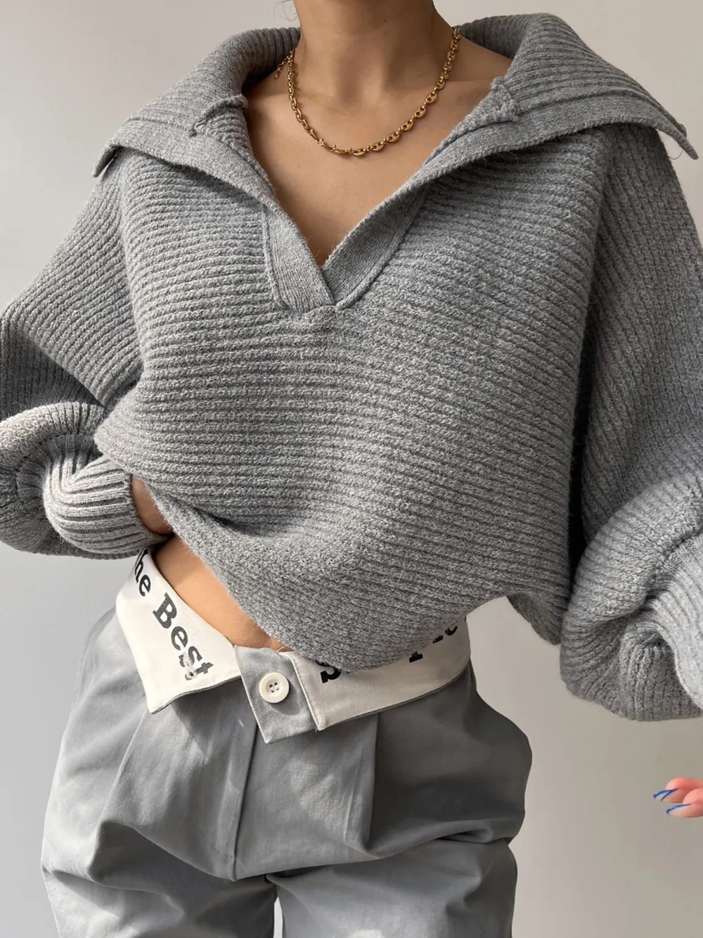 Johnny Collar Long Sleeve Sweater, image 21