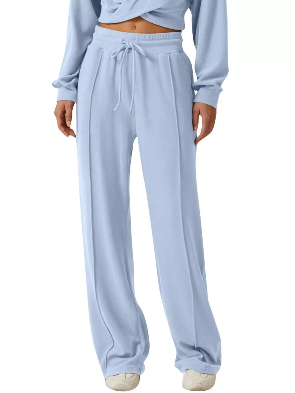 Twist-Front Long Sleeve Top and Pants Set, image 9