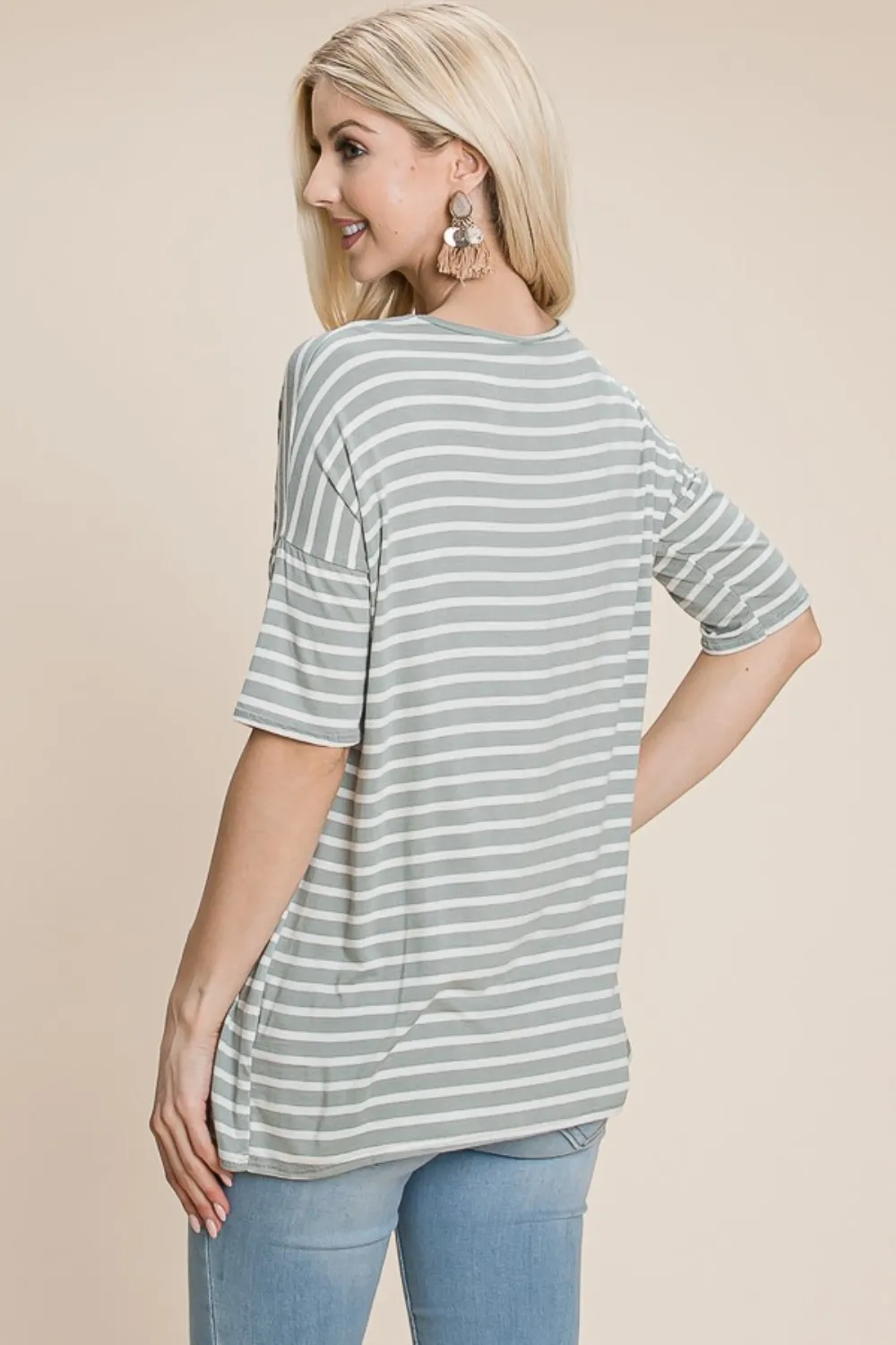 Striped Round Neck T-Shirt, image 2