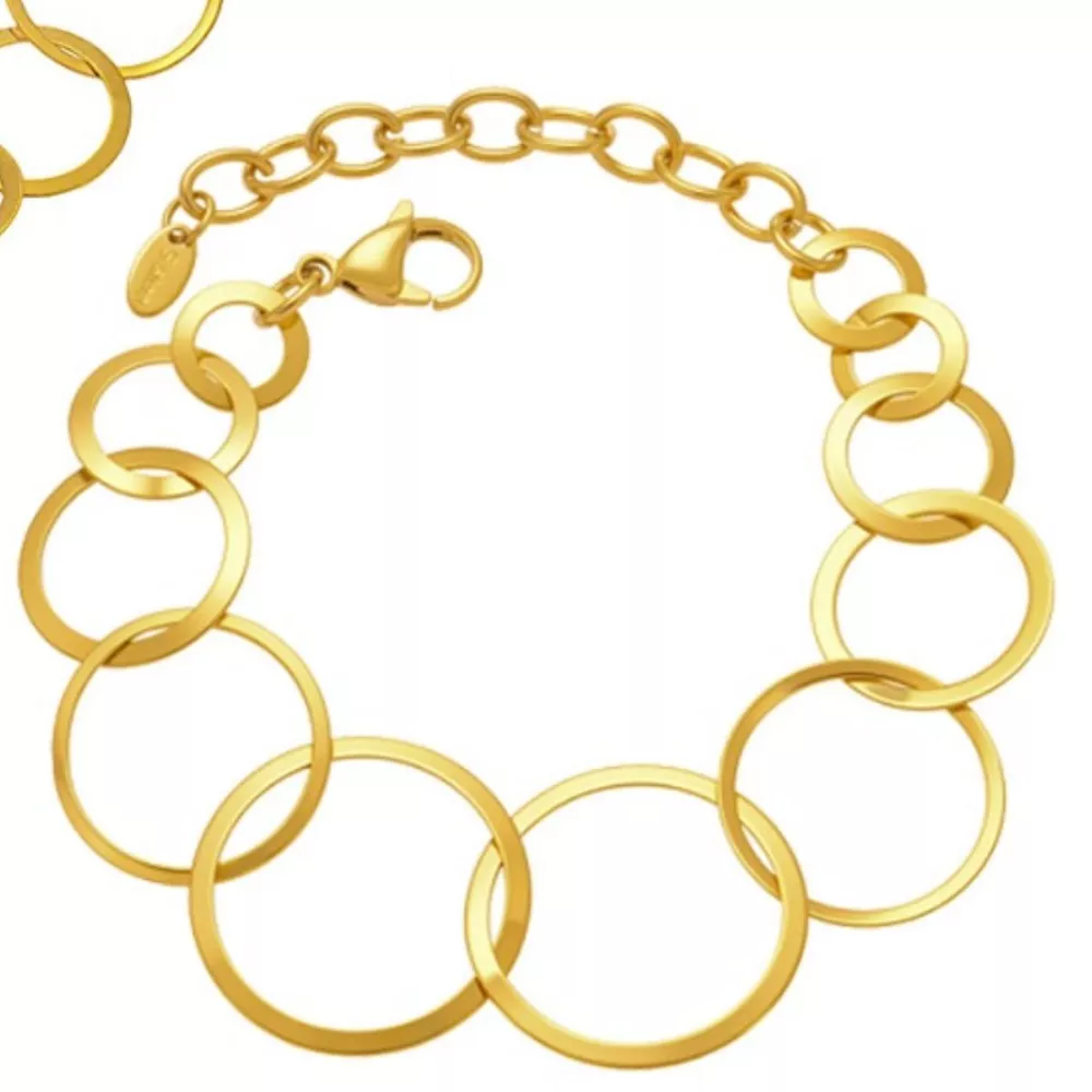 18K Gold-Plated Titanium Steel Round Bracelet, image 5