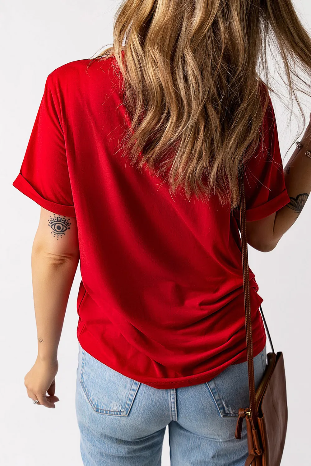 Heart Round Neck Short Sleeve T-Shirt, image 3