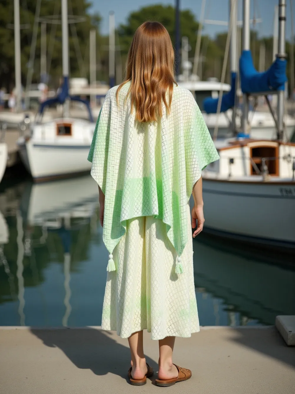 Openwork Tassel Gradient Knit Cover Up, image 9