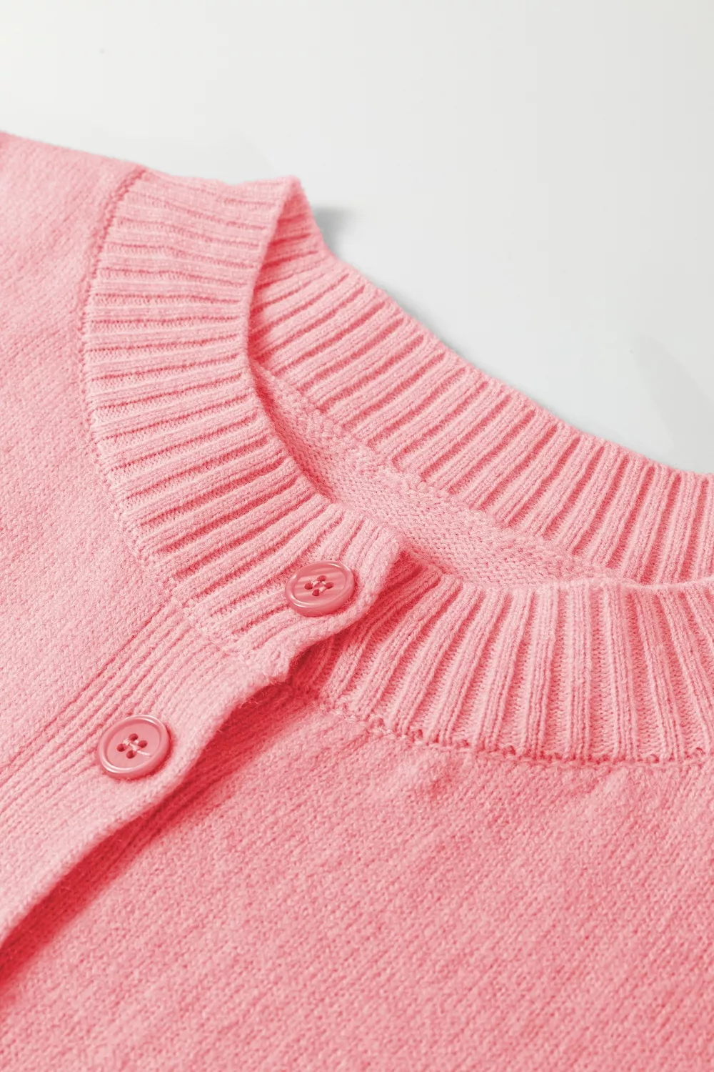 Blossom 3/4 Sleeve Boxy Knit Button Down Sweater Cardigan, image 10