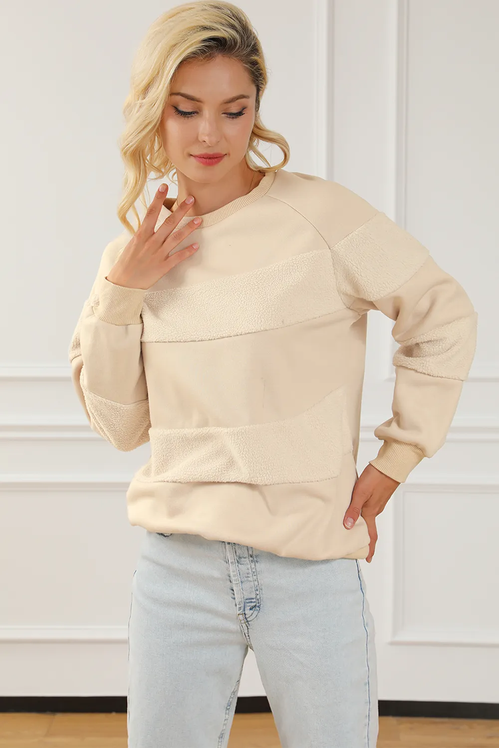 Round Neck Raglan Sleeve Sweatshirt, image 12
