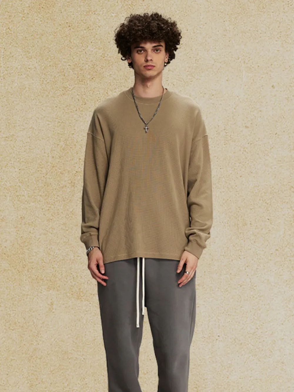 Men's Round Neck Long Sleeve T-Shirt, image 7