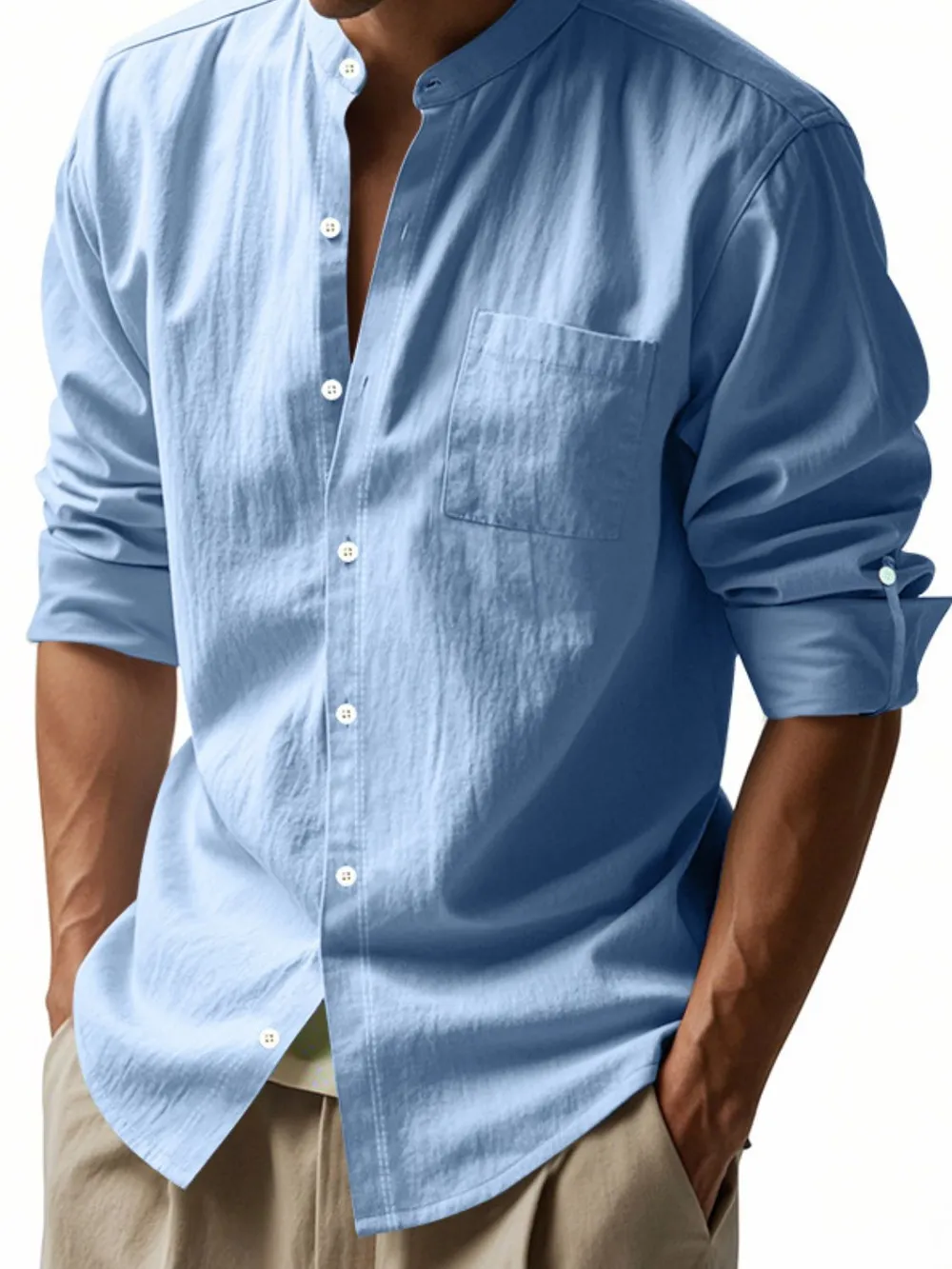 Men's Full Size Button Down Long Sleeve Shirt Plus Size, image 2