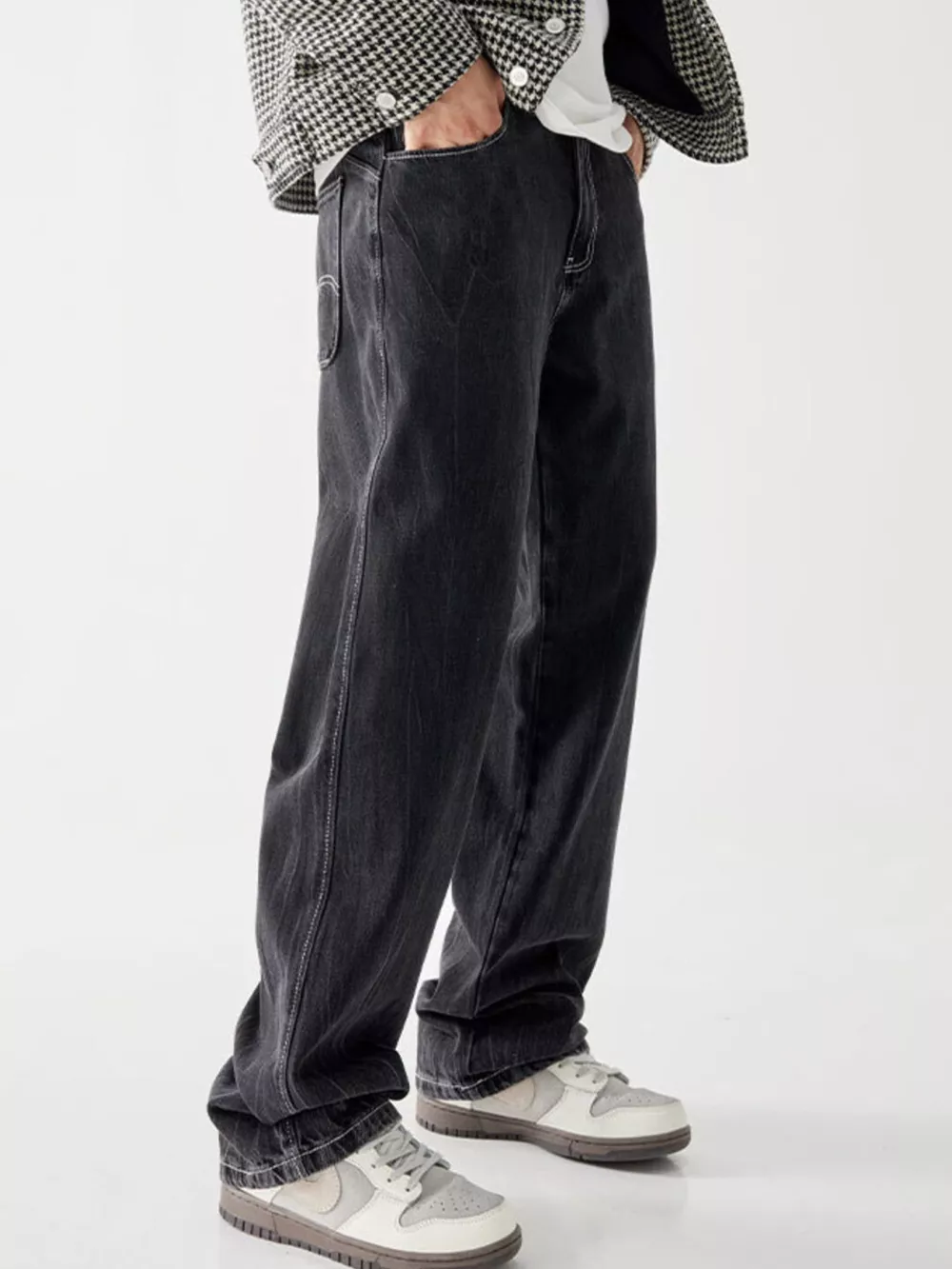 Men's Vintage Wash Loose Fit Jeans, image 11