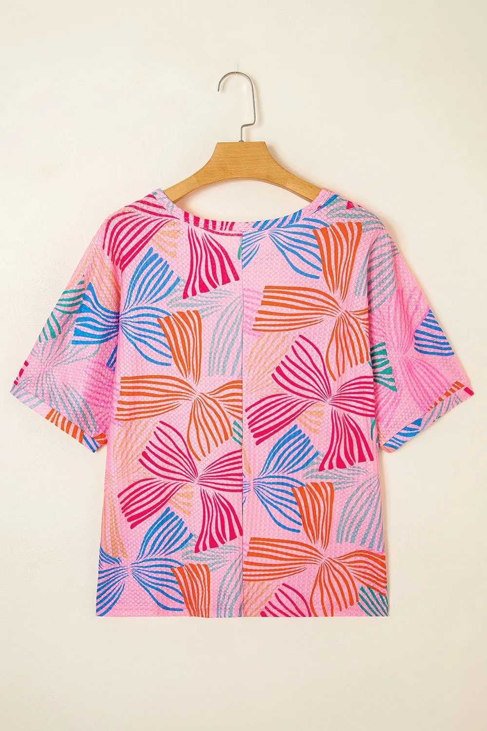 Printed Waffle Knit Oversized T-Shirt, image 9