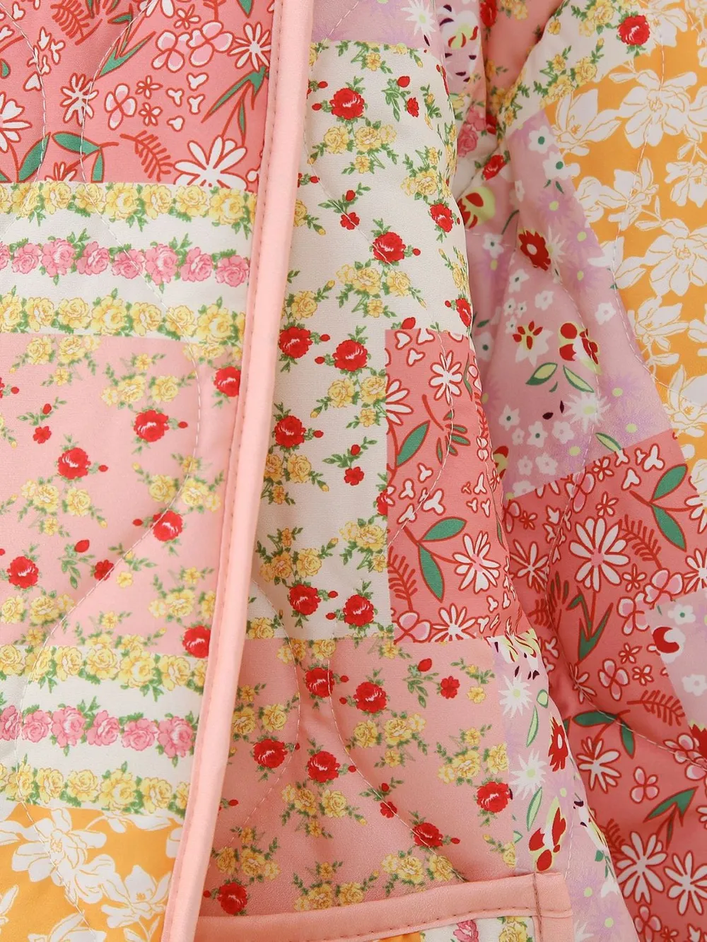 Printed Patchwork Open Front Cardigan with Pockets, image 13