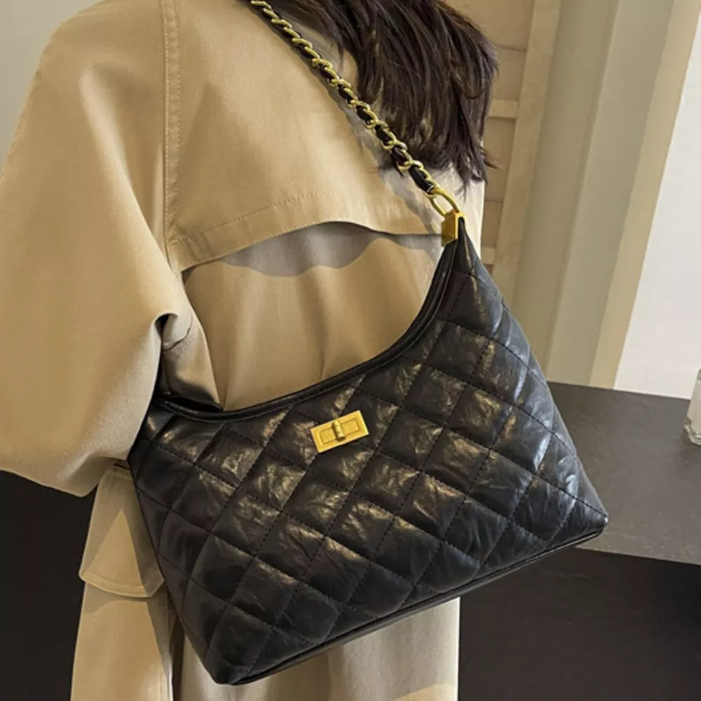Quilted Leather Chain Crossbody Bag, image 7