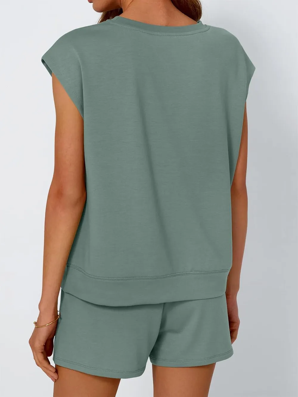 Round Neck Cap Sleeve Top and Shorts Set, image 19