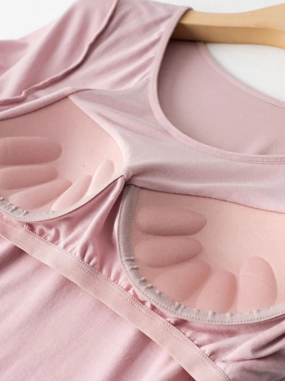 Round Neck Modal T-Shirt with Bra, image 10