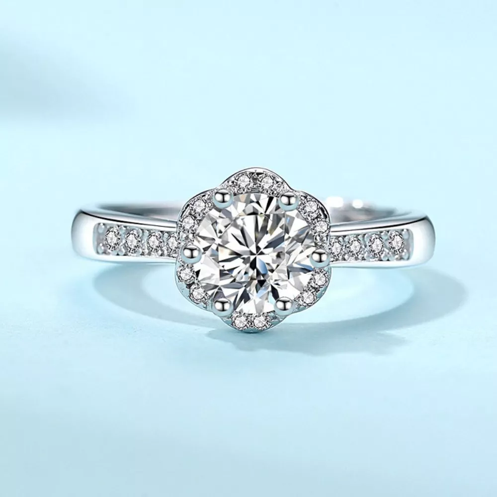 1 Carat Moissanite 925 Sterling Silver Ring, image 2