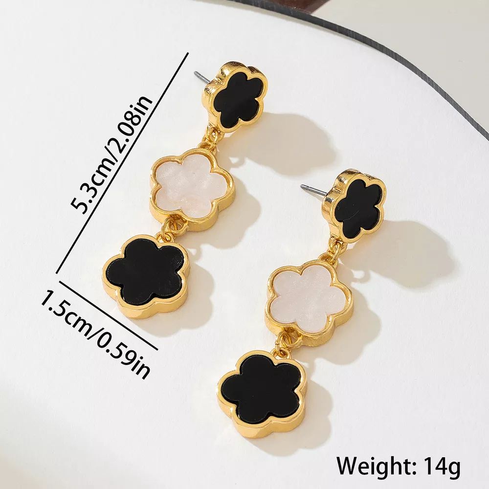18K Gold-Plated Clover Drop Earrings, image 5