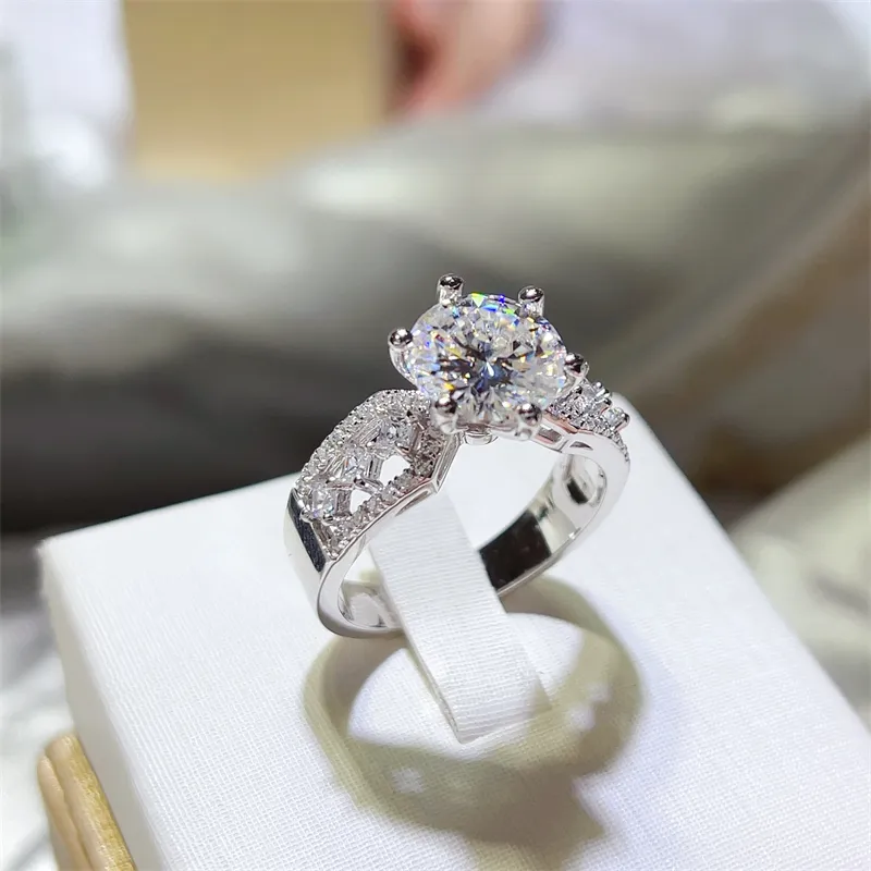 3 Carat 925 Sterling Silver Moissanite Ring, image 3