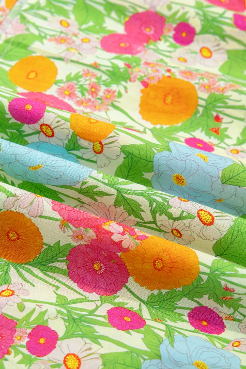 Floral Print V Neck Short Puff Sleeve Cotton Maxi Dress, image 8