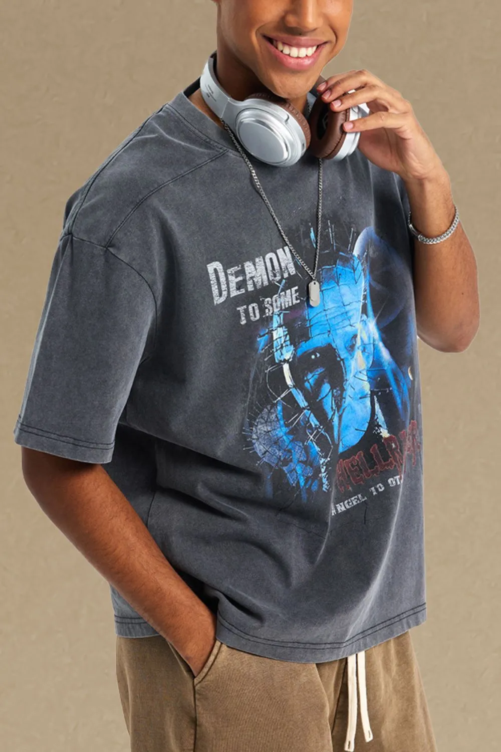 Men's Graphic Round Neck Half Sleeve T-Shirt, image 4
