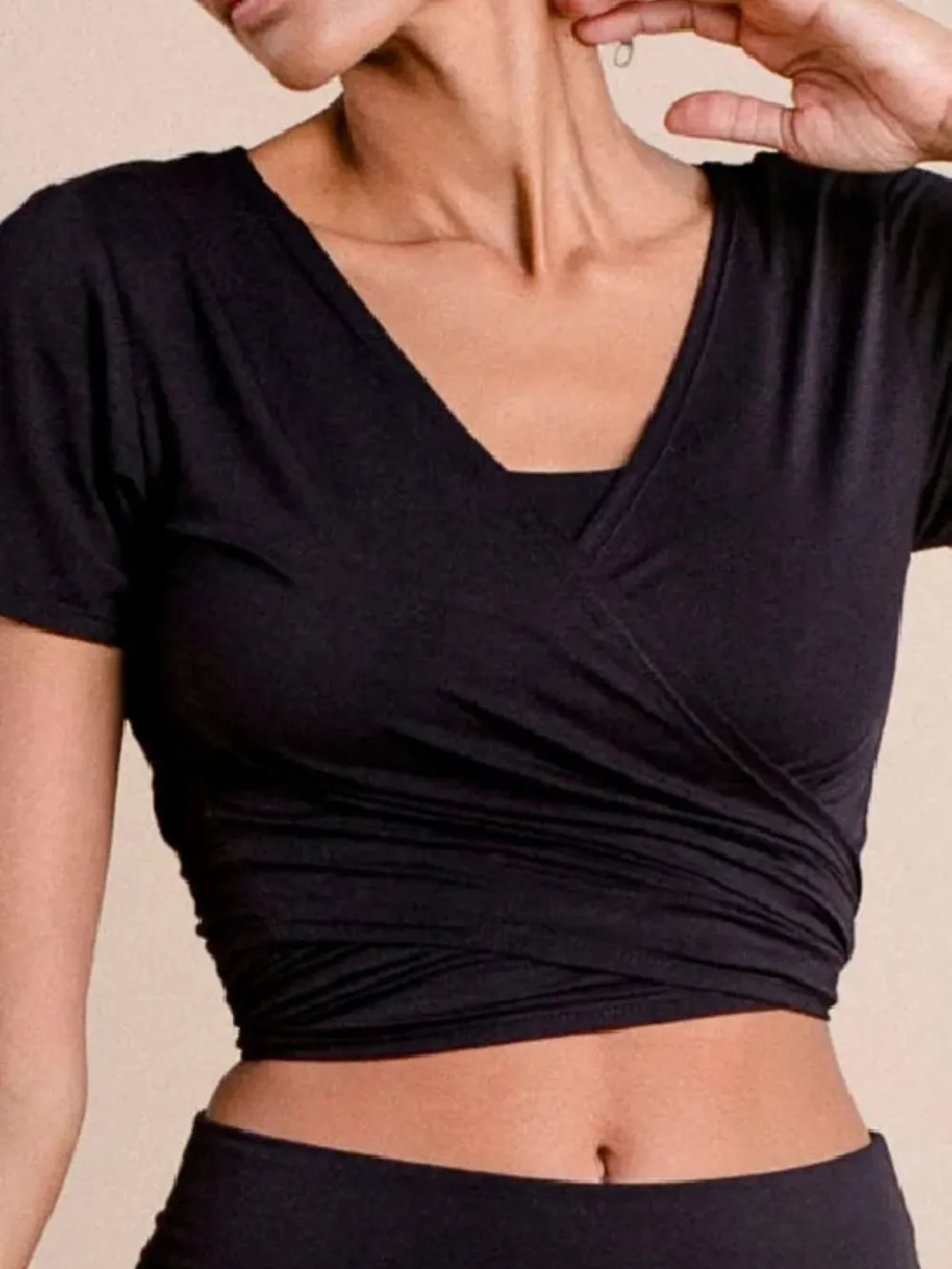 Tied Surplice Short Sleeve Top, image 5