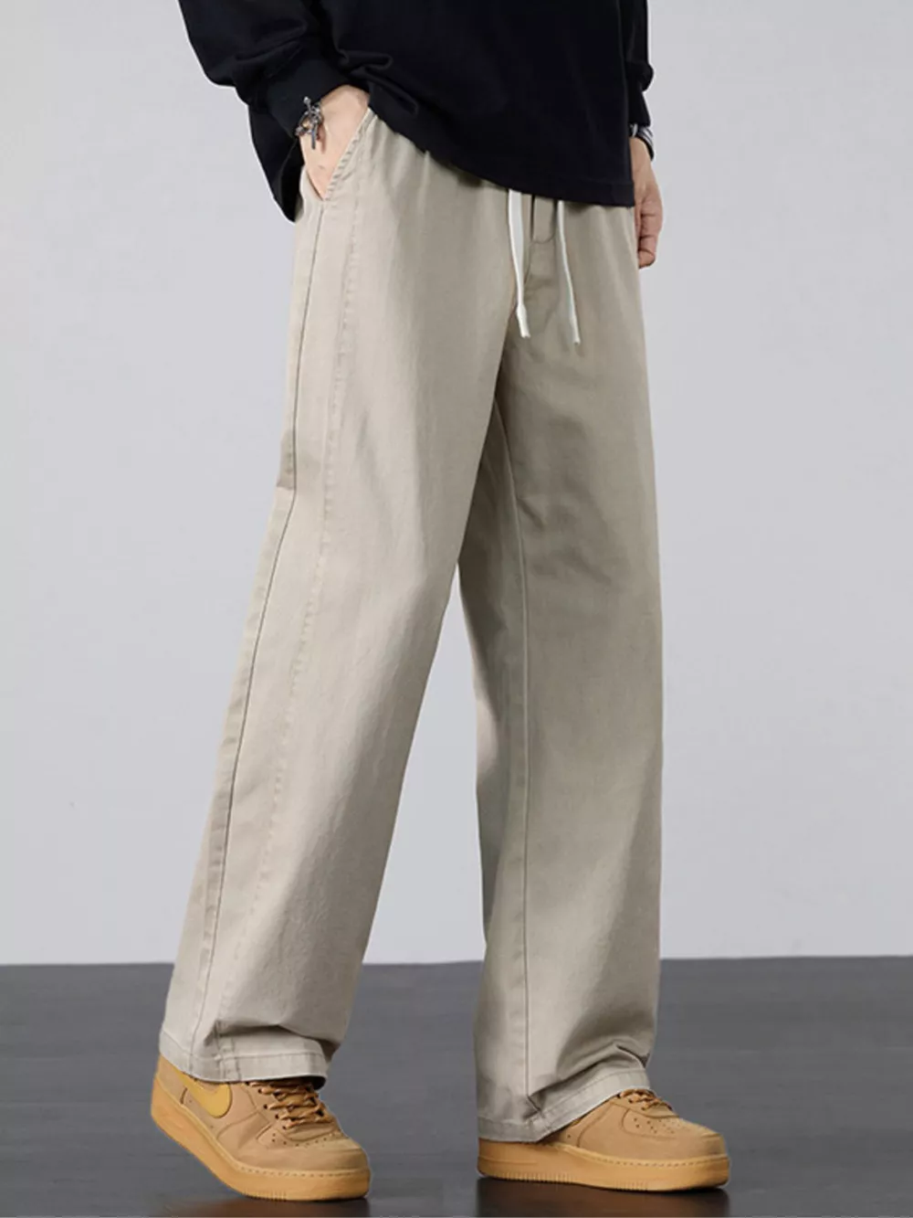 Men's Plus Size Drawstring Wide Leg Pants, image 13