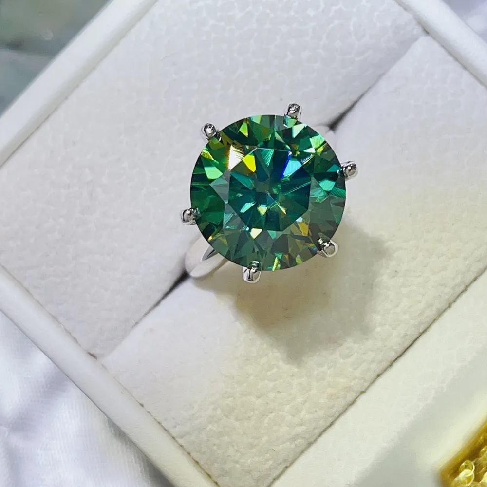 10 Carat Moissanite 925 Sterling Silver Ring, image 5