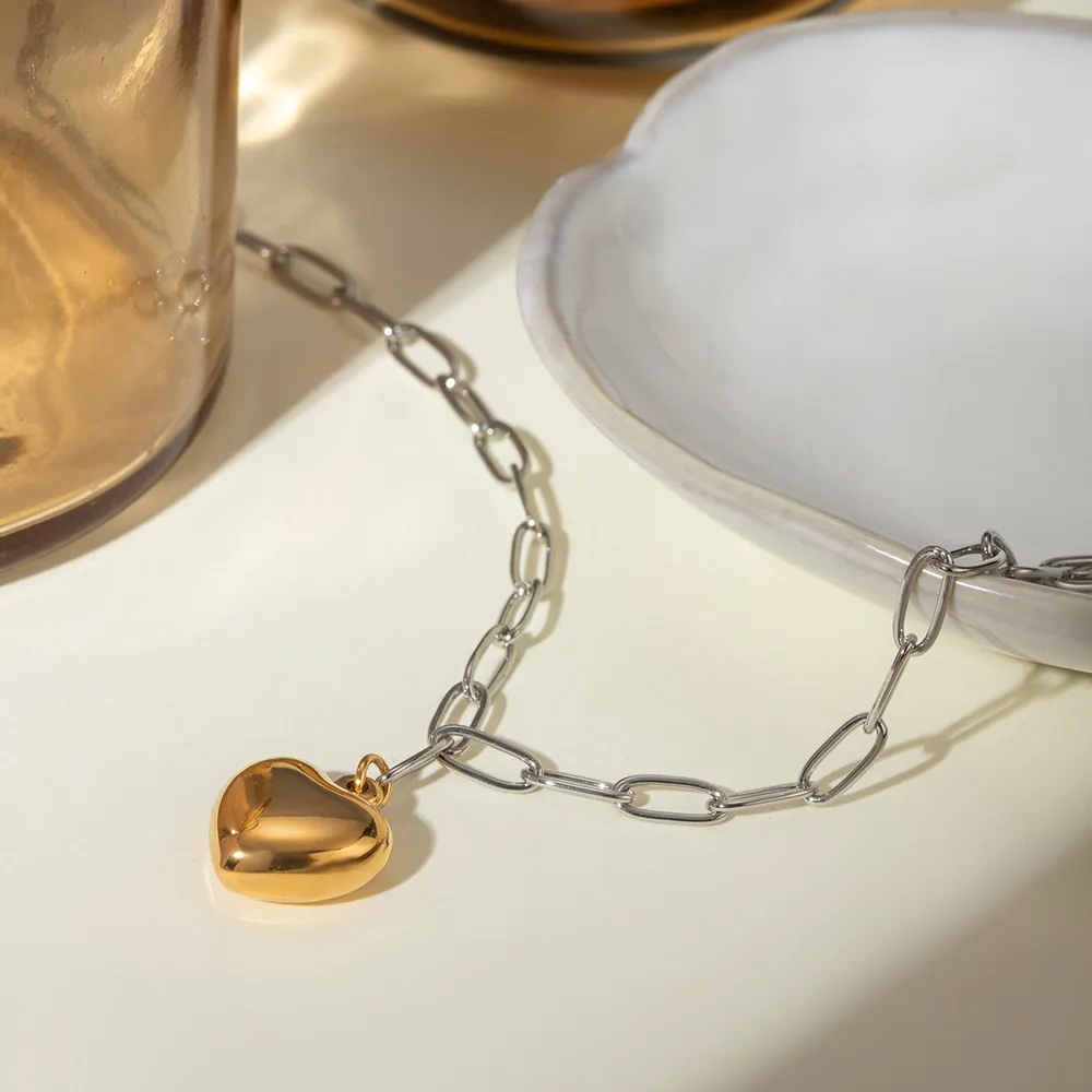 Stainless Steel Heart Pendant Necklace, image 2