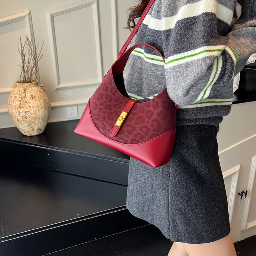 Leopard Leather Trimmed Crossbody Bag, image 5