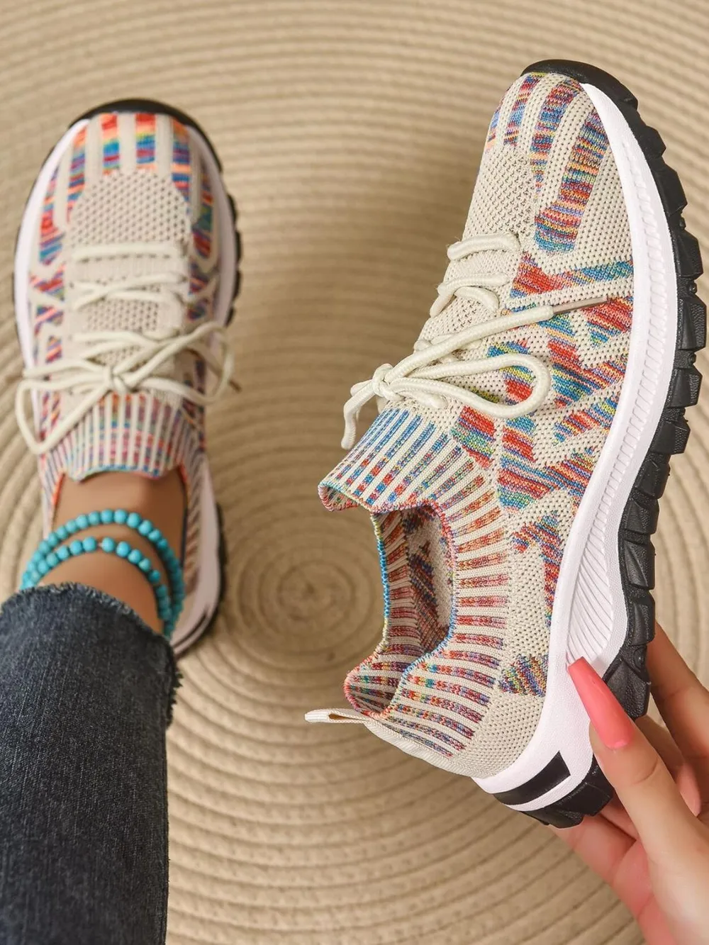 Mesh Knit Lace Up Athletic, image 19