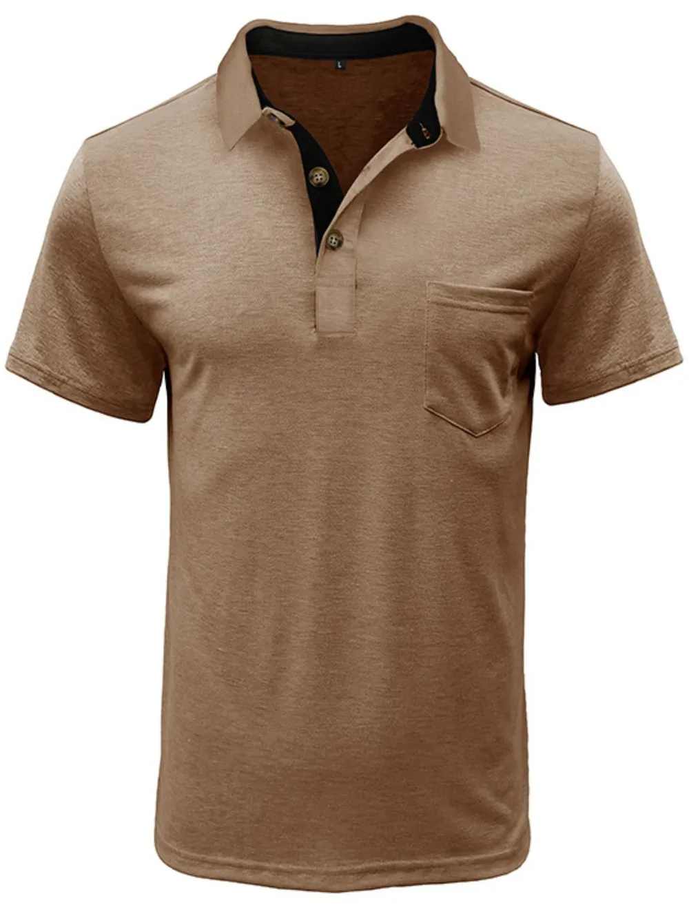 Men's Full Size Classic Heathered Pocket Polo Shirt Plus Size, image 4