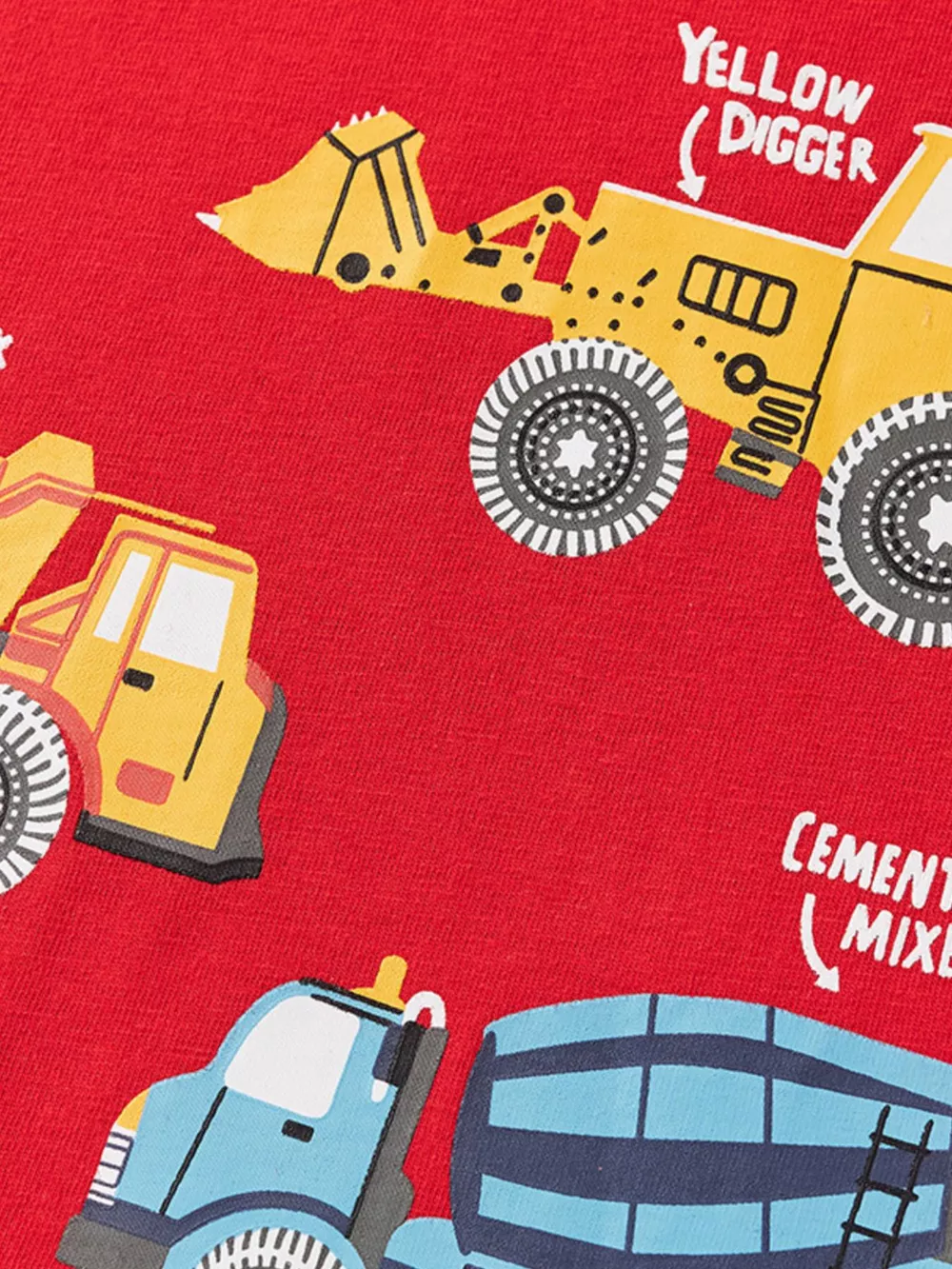 Children's Cartoon Construction Vehicle Print Short Sleeve T-Shirt, image 3