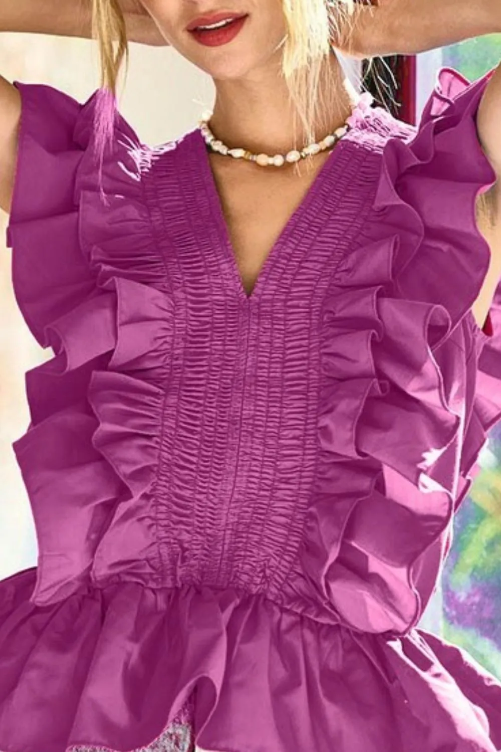 Woven Ruffled Top, image 3
