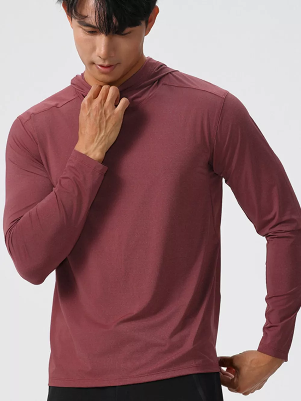 Men's Solid Color Long Sleeve Hoodie, image 4
