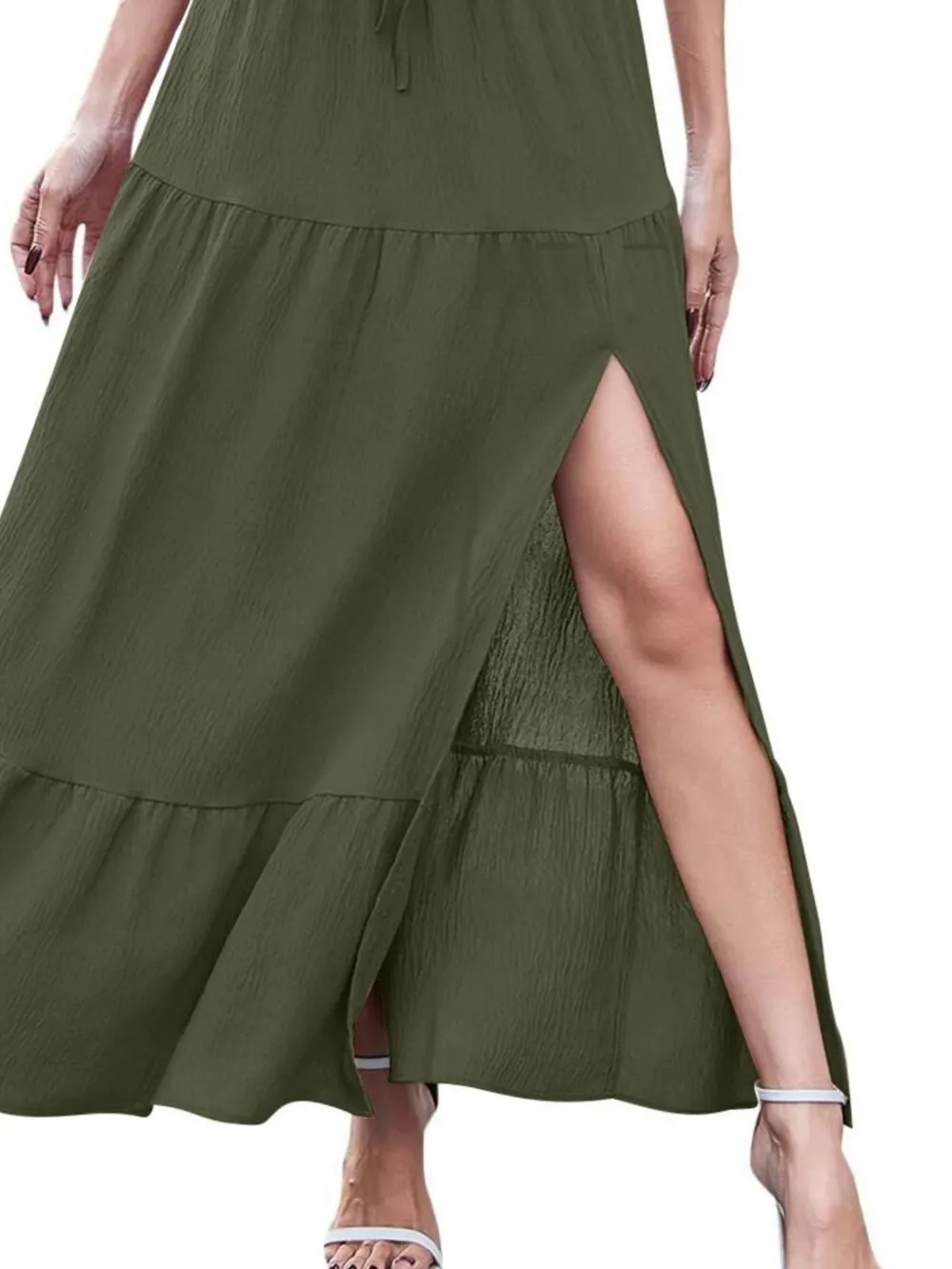 Full Size Slit Maxi Skirt Plus Size, image 10