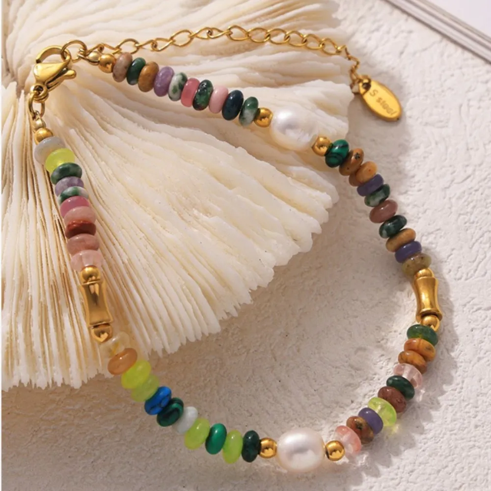 Bohemian Natural Stone Pearl Beaded Jewelry Set, image 6