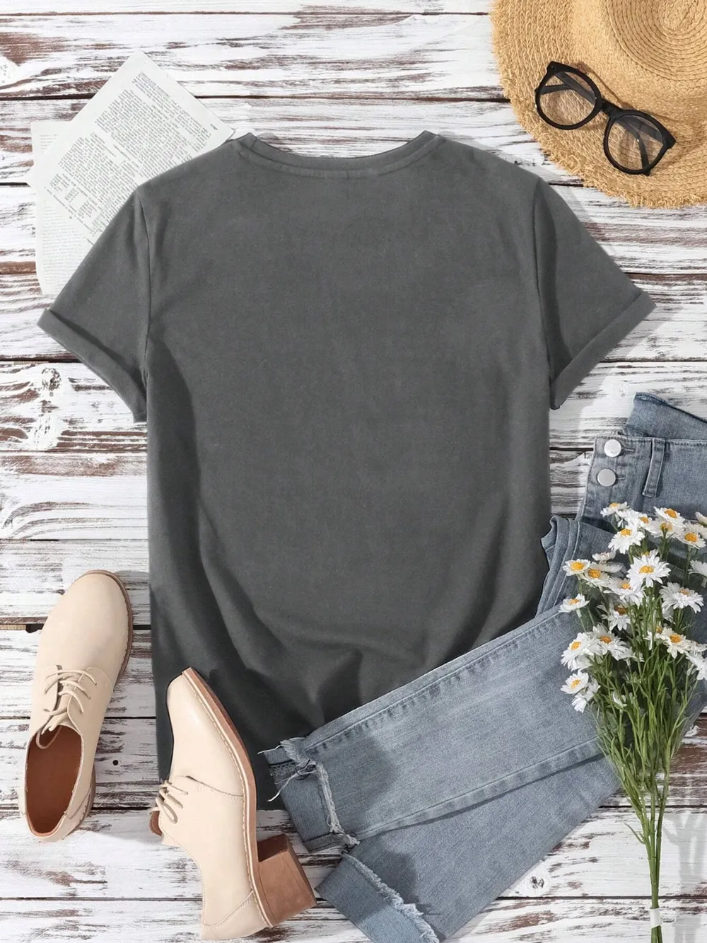 Lucky Clover Round Neck Short Sleeve T-Shirt, image 3
