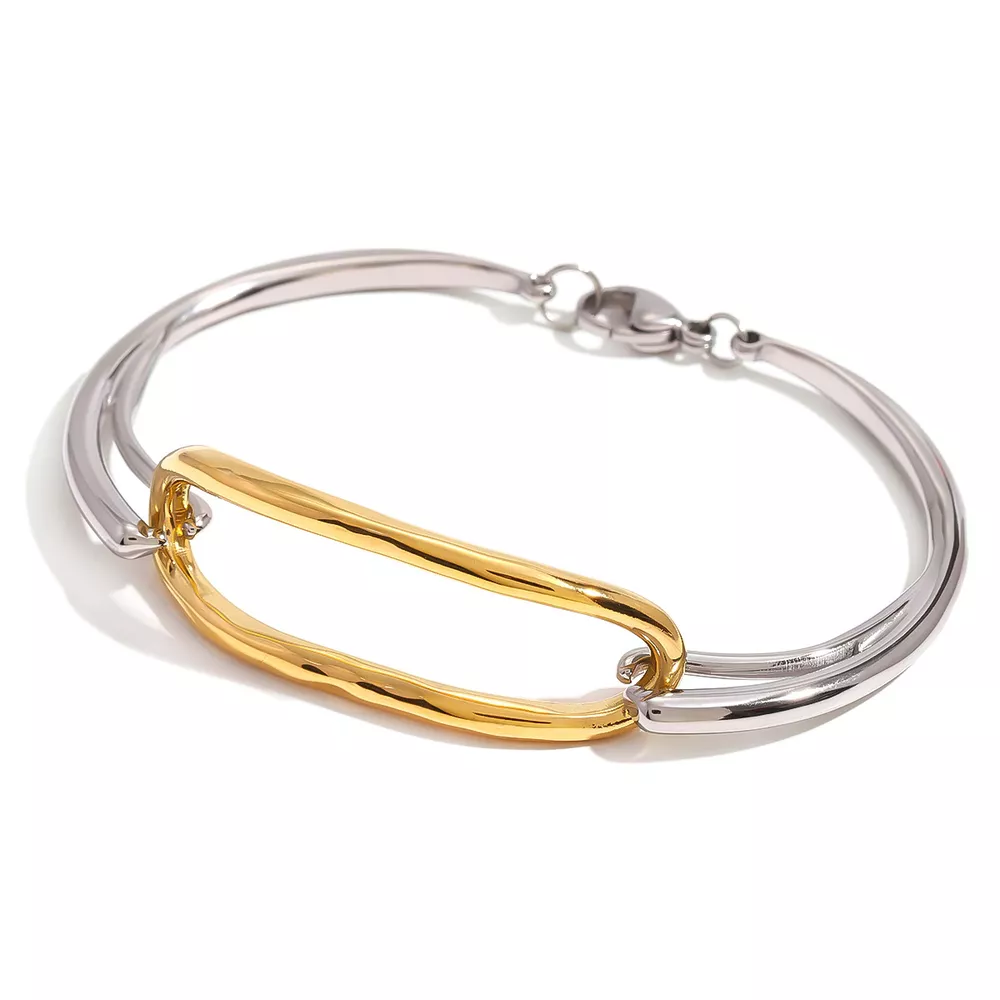 Two-Tone Geometric Link Bracelet, image 8