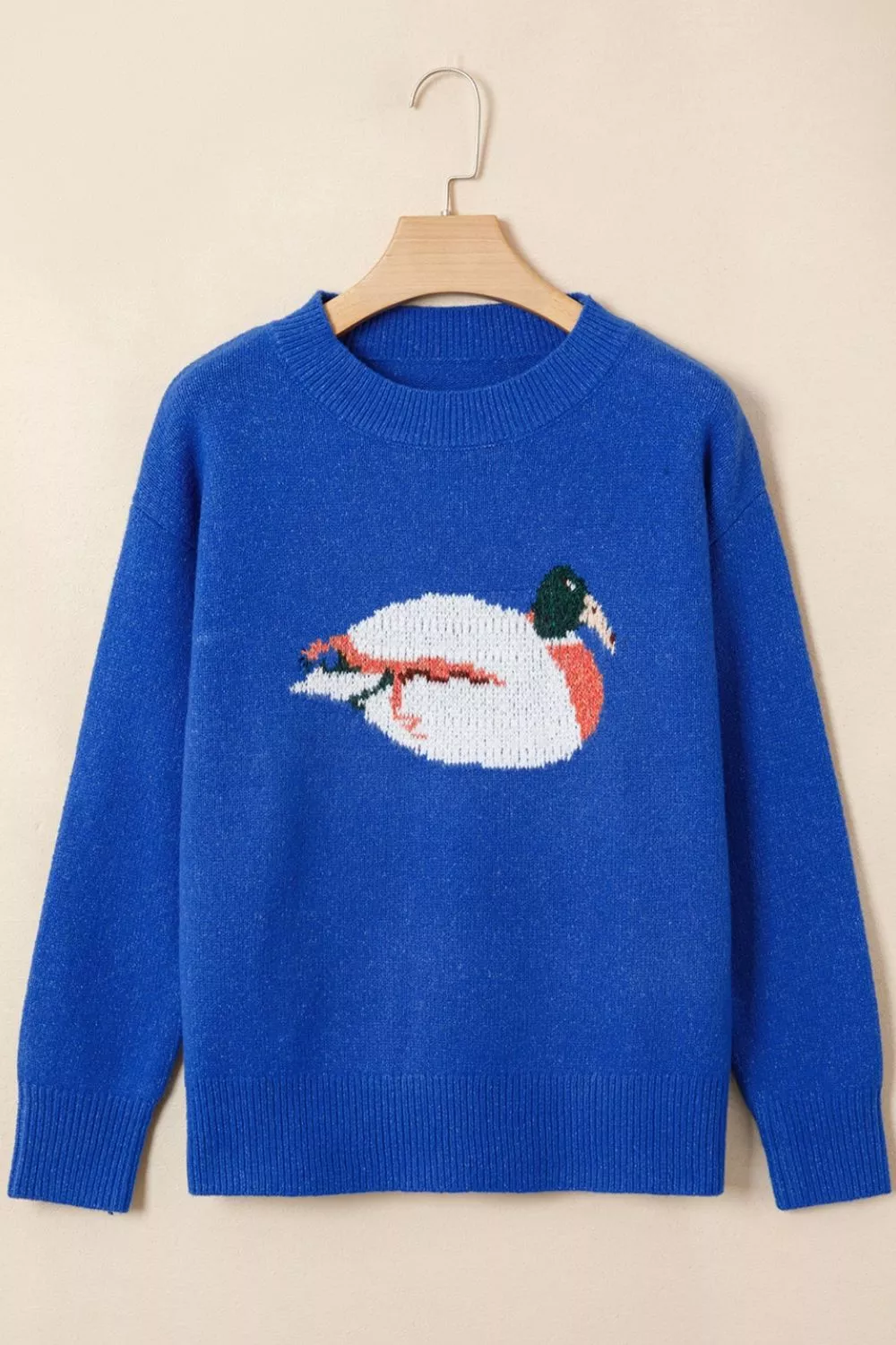 Duck Graphic Drop Shoulder Long Sleeve Sweater, image 9