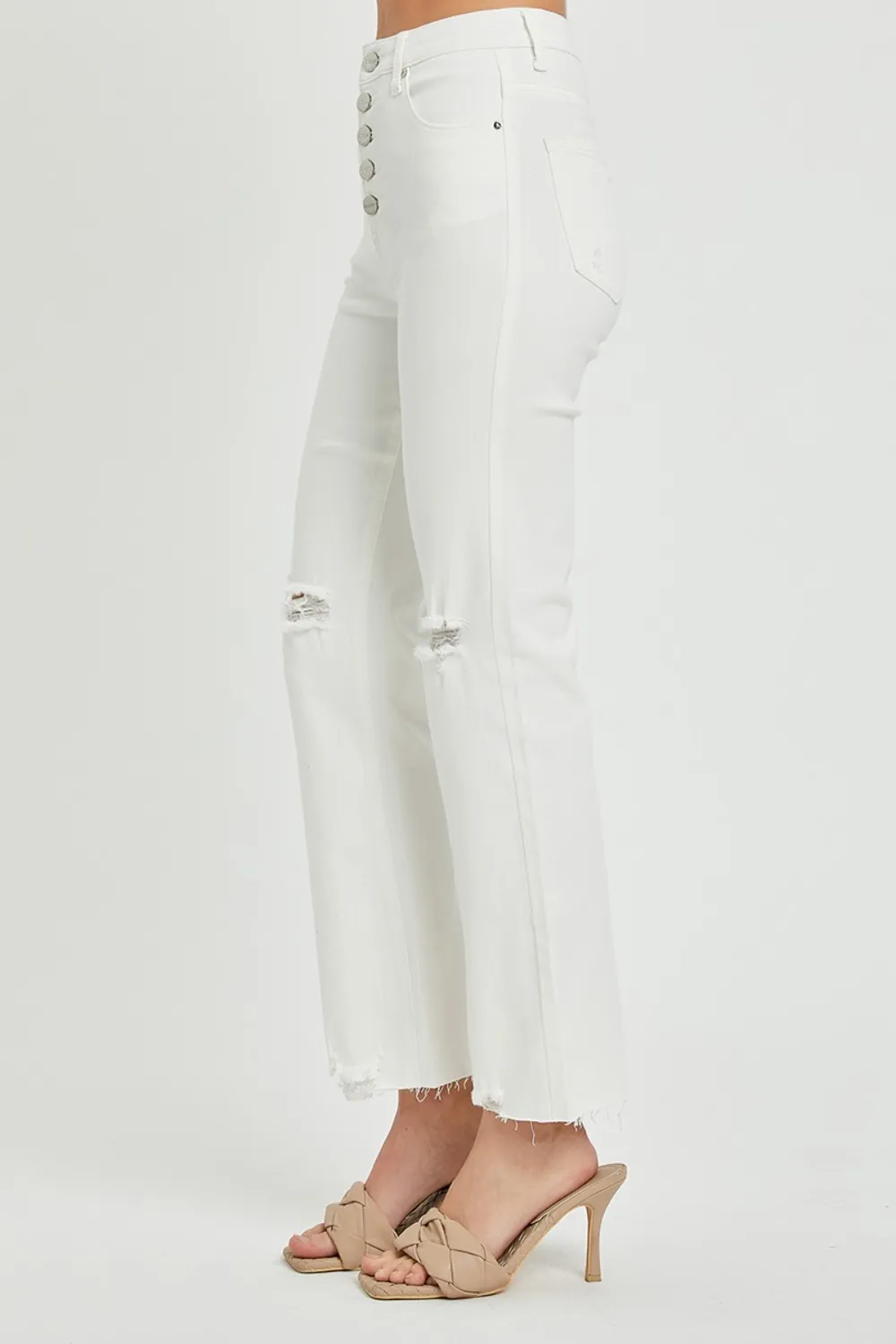 Full Size High Rise Button Fly Straight Ankle Jeans, image 5