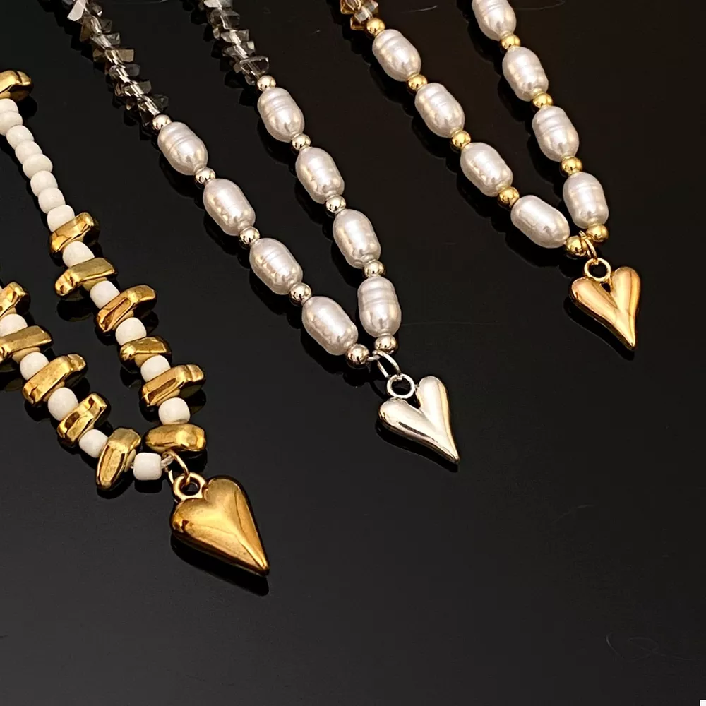 Pearl & Heart Pendant Necklace, image 3