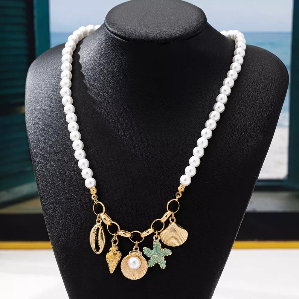 Ocean Series Charm Pearl Necklace, image 4