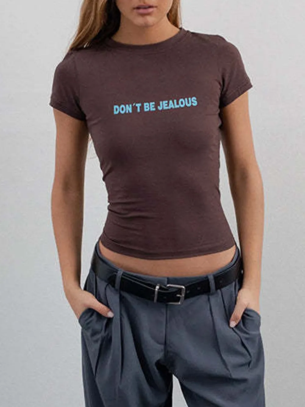 Letter Round Neck Short Sleeve T-Shirt, image 5