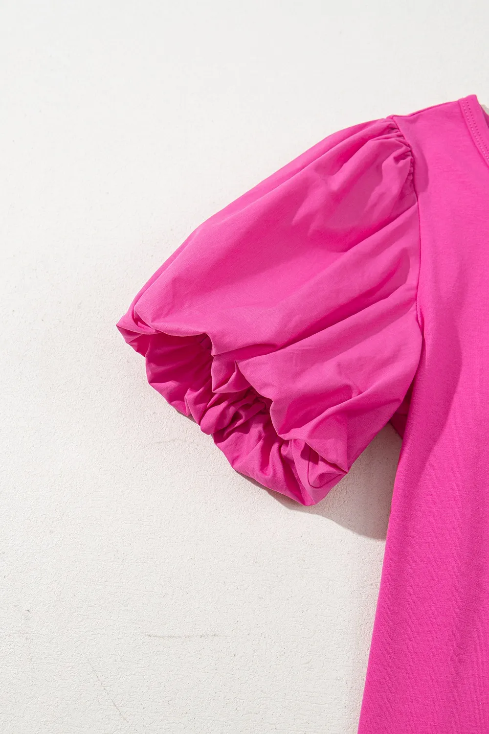 Casual Round Neck Bubble Sleeve T-Shirt, image 9
