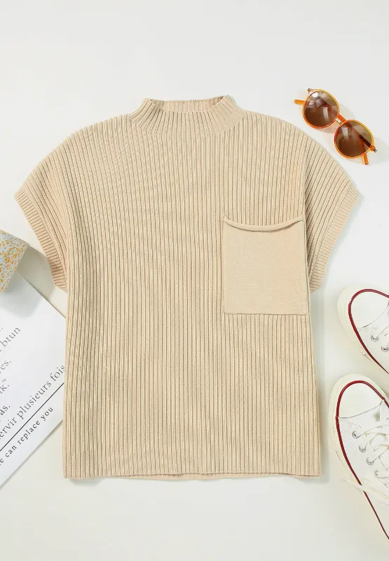 Mock Neck Sweater Vest with Chest Pocket, image 12