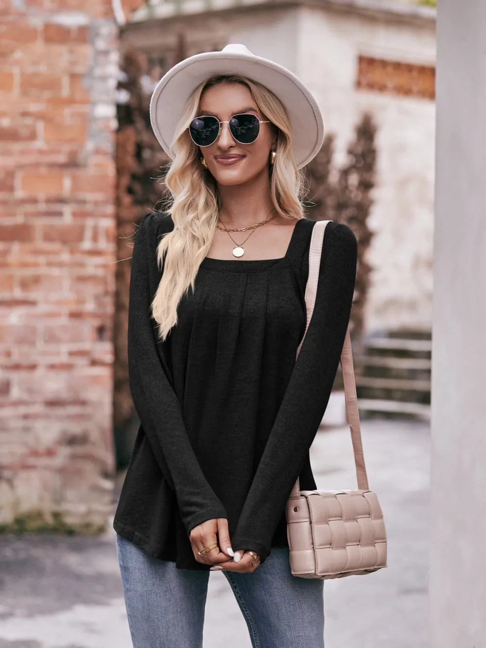 Square Neck Long Sleeve T-Shirt, image 31