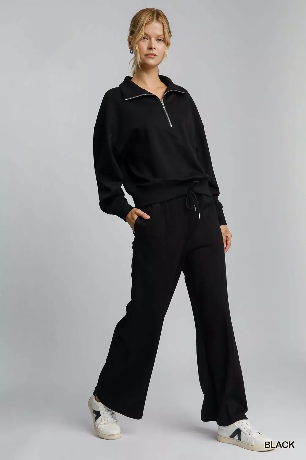 Half Zip Drop Shoulder Sweatshirt, image 5
