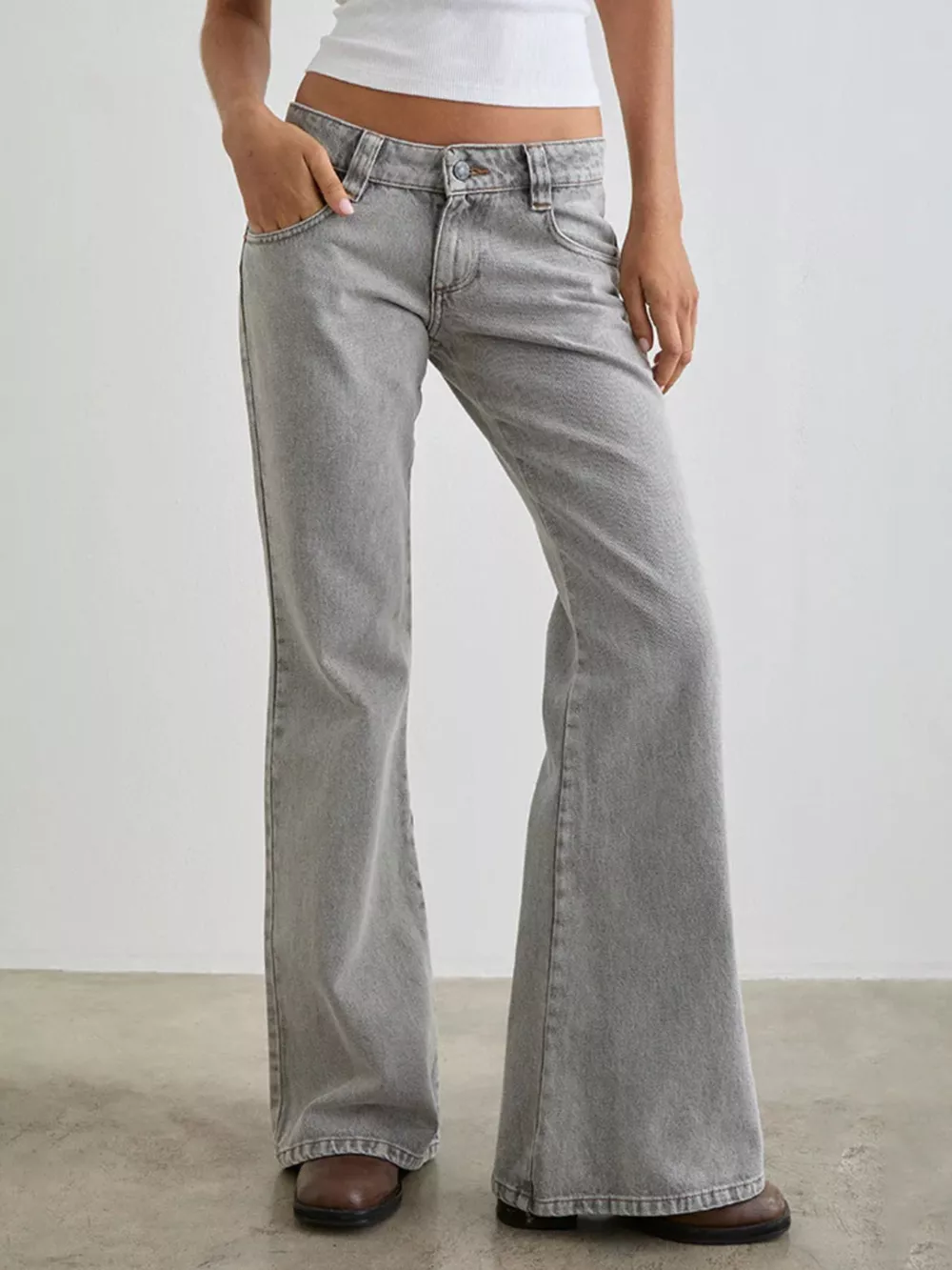 Low Rise Flare Leg Jeans, image 2