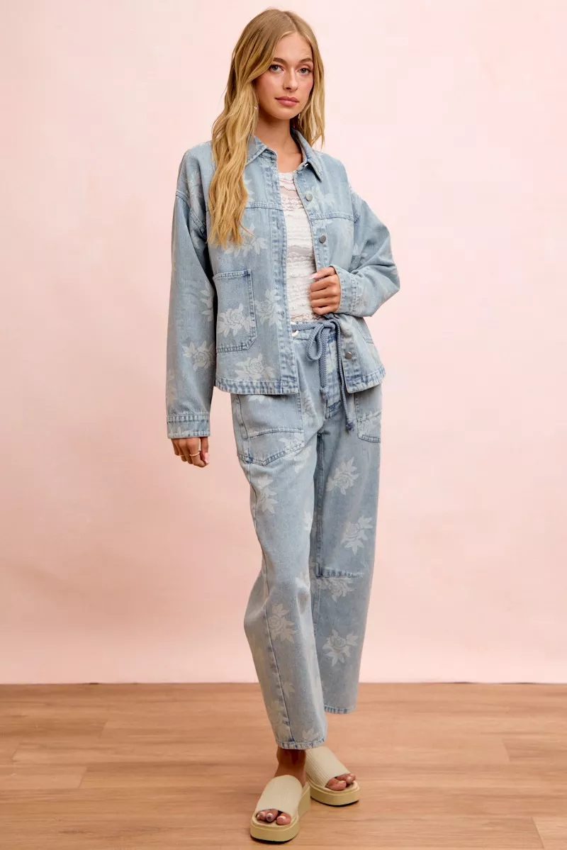 BiBi Printed Washed Denim Jacket With Pocket, image 13