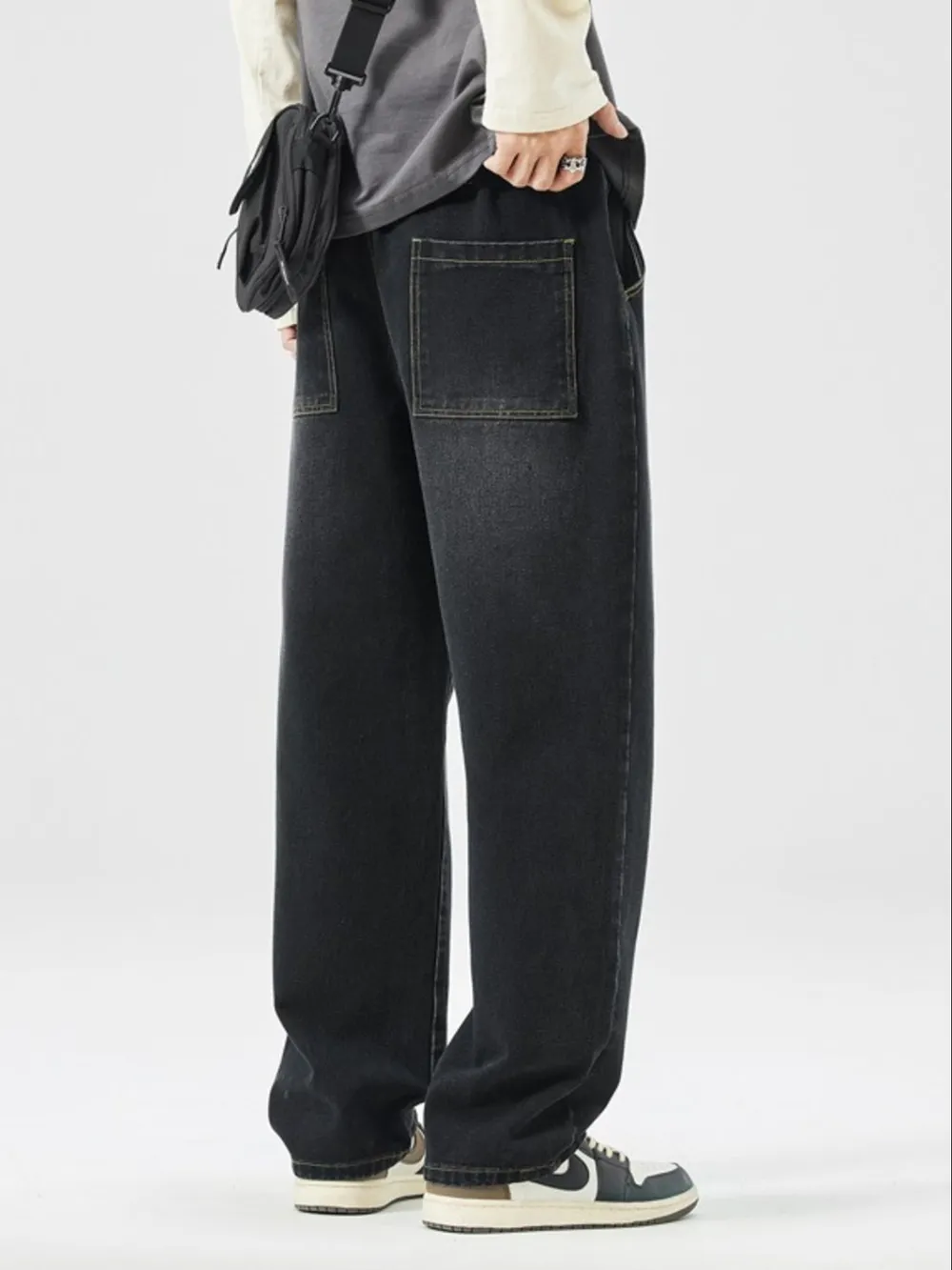 Men's Full Size Wide Leg Wash Jeans Plus Size, image 2
