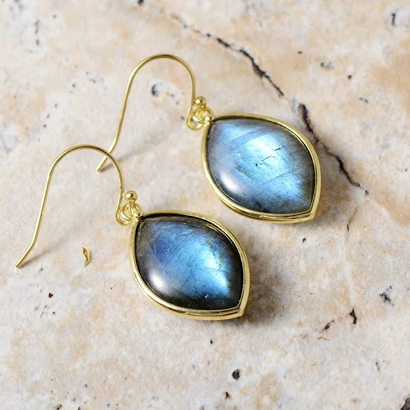Copper Stone Teardrop Earrings, image 2