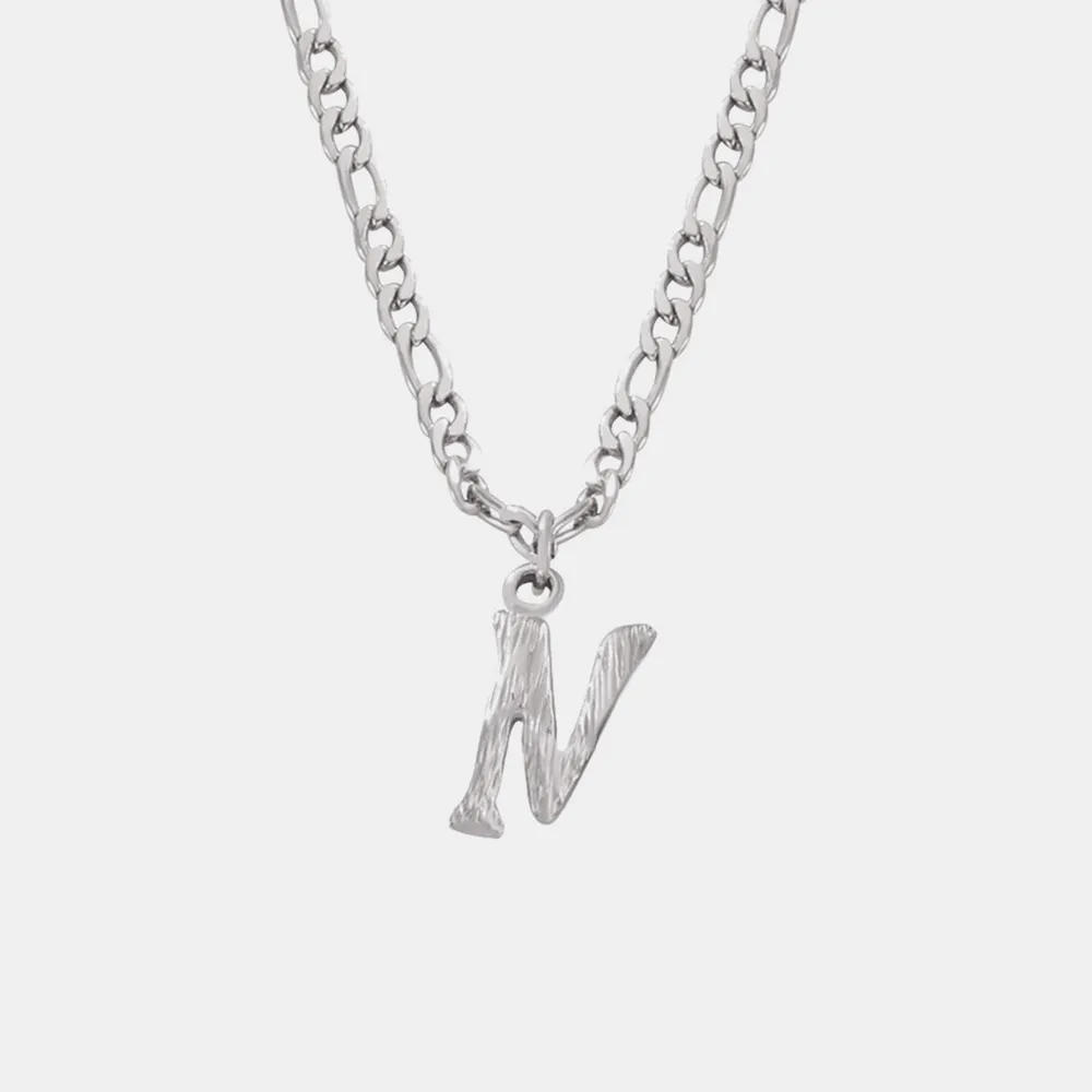 Titanium Steel Letter Pendant Necklace, image 3