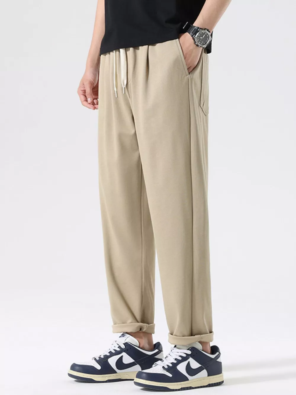 Men's Plus Size Casual Drawstring Pants, image 7